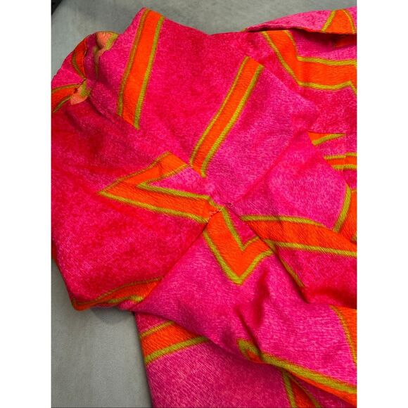 Vintage Alfred Shaheen Shirt Neon Pink Rare Size L/XL Tiki Hawaiian 1960s MCM - Picture 11 of 13